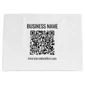 Grand Sac Cadeau Code QR personnalisable & Nom de l'entreprise (Devant)