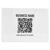 Grand Sac Cadeau Code QR personnalisable & Nom de l'entreprise (Dos)