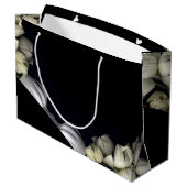 Grand Sac Cadeau "Coeur blanc en noir de la lune" (Dos Angle)