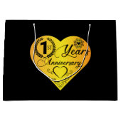 Grand Sac Cadeau Coeur du premier anniversaire (Devant)