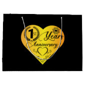 Grand Sac Cadeau Coeur du premier anniversaire (Dos)