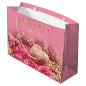 Grand Sac Cadeau Coeur et Fête de la mariée florale (Dos Angle)