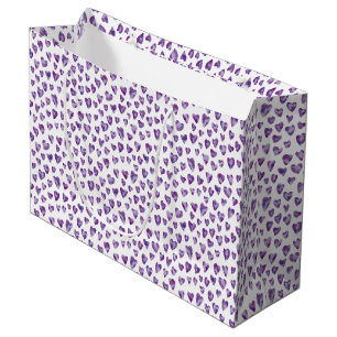 Grand Sac Cadeau Coeur pourpre