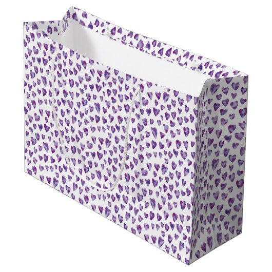 Grand Sac Cadeau Coeur pourpre (Devant Angle)
