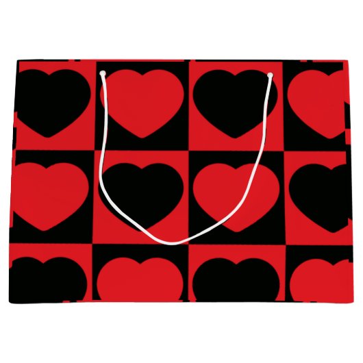 Grand Sac Cadeau Coeurs (Devant)