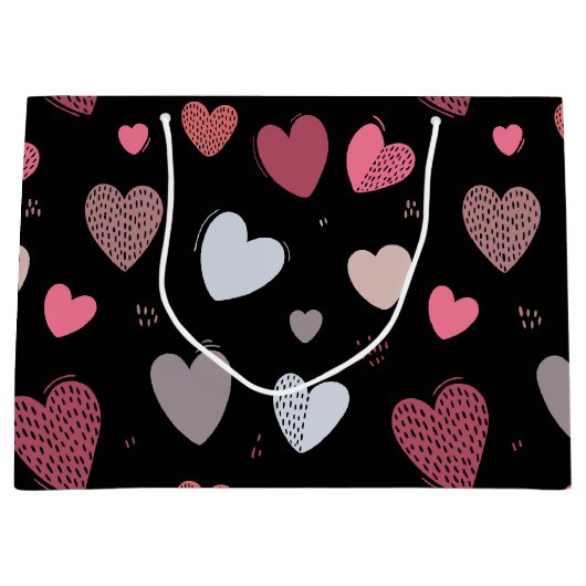 Grand Sac Cadeau Coeurs 2 (Devant)