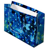 Grand Sac Cadeau Coeurs bleus (Devant Angle)