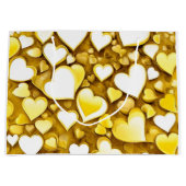 Grand Sac Cadeau Coeurs d'art Abstrait en cadeau or jaune (Devant)