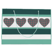 Grand Sac Cadeau Coeurs de tatan de Noël géométriques modernes (Dos)