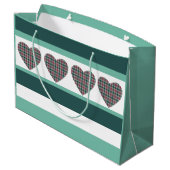 Grand Sac Cadeau Coeurs de tatan de Noël géométriques modernes (Dos Angle)