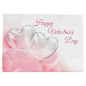 Grand Sac Cadeau Coeurs de verre romantique Heureuse Sainte-Valenti (Dos)