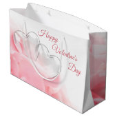 Grand Sac Cadeau Coeurs de verre romantique Heureuse Sainte-Valenti (Dos Angle)