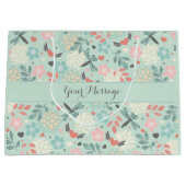 Grand Sac Cadeau Coeurs et libellules Plutôt florales (Devant)