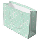 Grand Sac Cadeau Coeurs et rayures (Dos Angle)