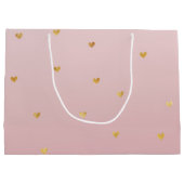 Grand Sac Cadeau Coeurs Ombres dorés rose (Dos)
