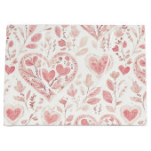 Grand Sac Cadeau Cœurs roses Amour floral (Devant)