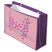 Grand Sac Cadeau Coeurs roses Dachshund (Devant Angle)