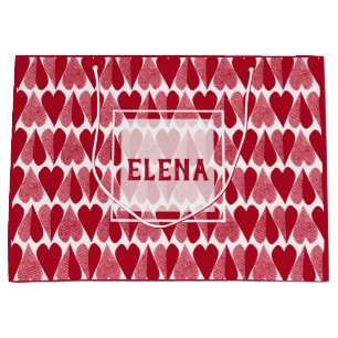 Grand Sac Cadeau Coeurs rouges
