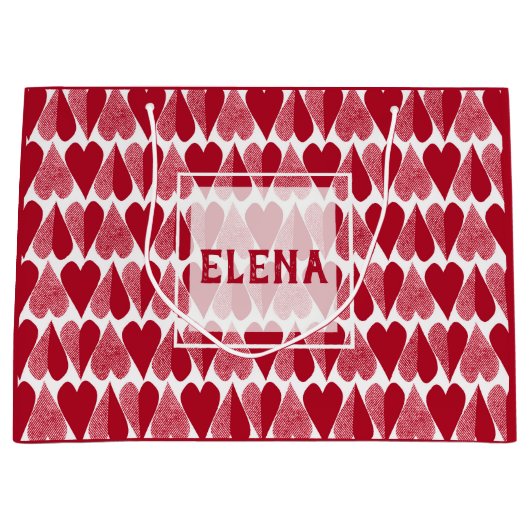 Grand Sac Cadeau Coeurs rouges (Devant)