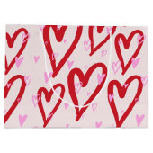 Grand Sac Cadeau Coeurs rouges et roses mignons (Dos)