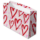 Grand Sac Cadeau Coeurs rouges et roses mignons (Dos Angle)