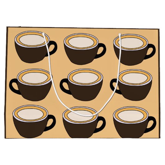 Grand Sac Cadeau Coffee Cup Pattern (Dos)