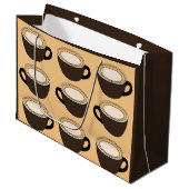 Grand Sac Cadeau Coffee Cup Pattern (Devant Angle)
