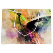Grand Sac Cadeau Colibri à l'aquarelle  (Devant)