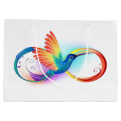 Grand Sac Cadeau Colibri arc-en-ciel avec symbole Infinity (Dos)