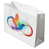 Grand Sac Cadeau Colibri arc-en-ciel avec symbole Infinity (Dos Angle)