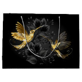 Grand Sac Cadeau Colibri noir et or (Dos)