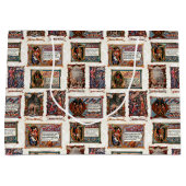 Grand Sac Cadeau Collage de Noël médiéval vintage (Devant)