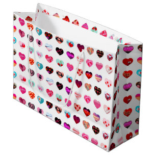 Grand Sac Cadeau Collage de photos des coeurs