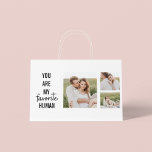 Grand Sac Cadeau Collage moderne Couple Photo & Romantic Love Citat<br><div class="desc">Collage moderne Couple Photo & Romantic Love Citation</div>