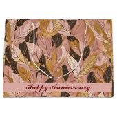 Grand Sac Cadeau Collection de Feuilles de Boho Rouge Rose Populair (Devant)