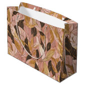 Grand Sac Cadeau Collection de Feuilles de Boho Rouge Rose Populair (Dos Angle)