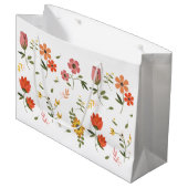 Grand Sac Cadeau collection de fleurs (Devant Angle)