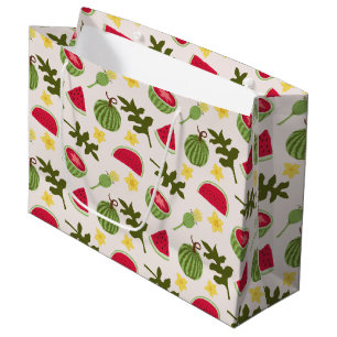 Grand Sac Cadeau Collection de Motifs de paniers de fruits - pastèq
