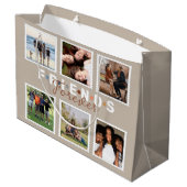 Grand Sac Cadeau Collection photo moderne Beige Friends Forever (Dos Angle)