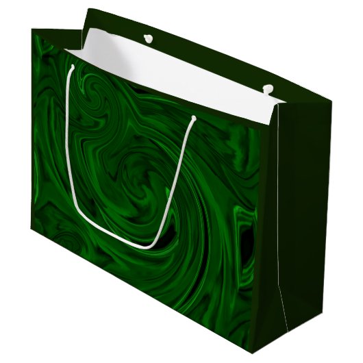 Grand Sac Cadeau collections vertes en pierre de malachite (Devant Angle)