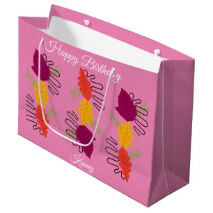 Grand Sac Cadeau Coloré Automne Rustique