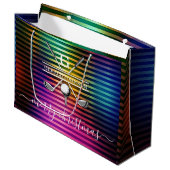 Grand Sac Cadeau Coloré Personnalisé Élégant Golf Monogramme Design (Devant Angle)