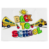 Grand Sac Cadeau Coloré Retour à l'école dessin de dessin avec l'éc (Devant)