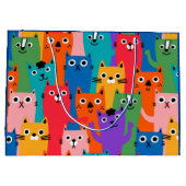 Grand Sac Cadeau Colorful cats (Dos)