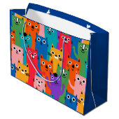 Grand Sac Cadeau Colorful cats (Dos Angle)