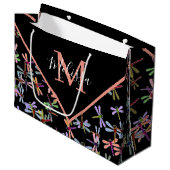 Grand Sac Cadeau Colorful dragonflies personalized (Devant Angle)