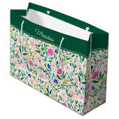 Grand Sac Cadeau Colorful Floral Personalized (Devant Angle)