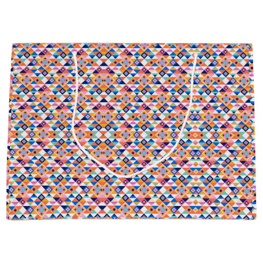 Grand Sac Cadeau Colorful gift bag with geometric pattern  (Devant)
