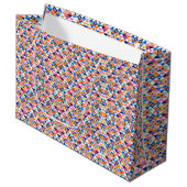 Grand Sac Cadeau Colorful gift bag with geometric pattern  (Devant Angle)