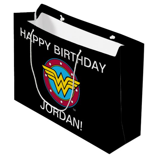 Grand Sac Cadeau Comics DC | Wonder Woman Circle & Stars Logo (Devant Angle)